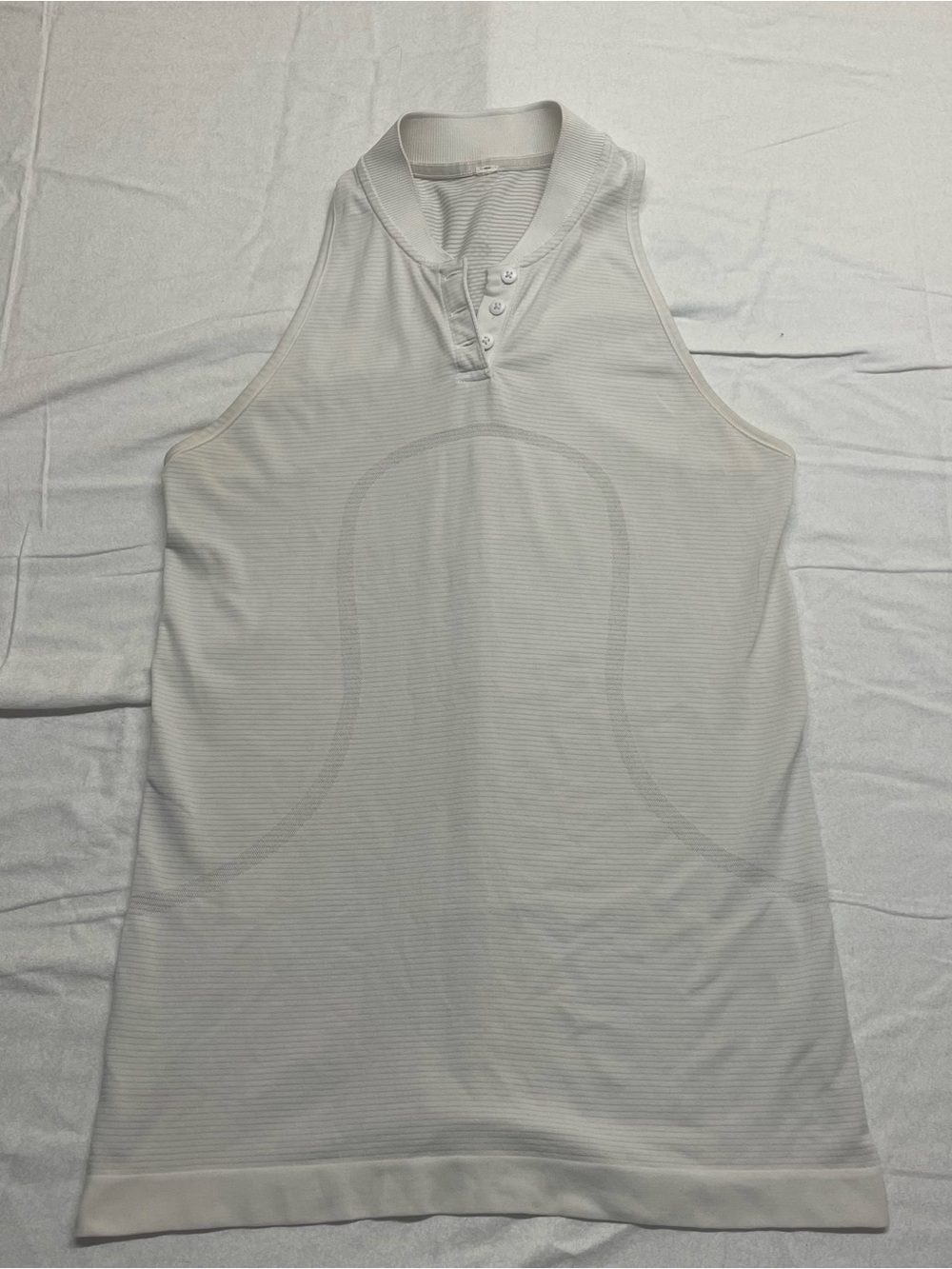 lululemon athletica Women’s White Henley Racerback Tank Slim Fit Breathable 4